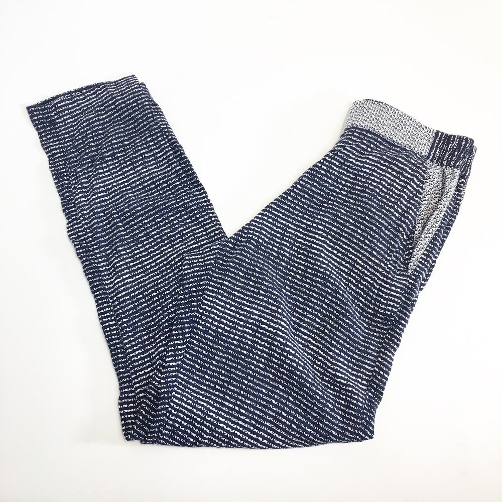 CAbi 5109 Womens Boho Style Strand Pants Joggers Pull On Navy Blue White Size XS